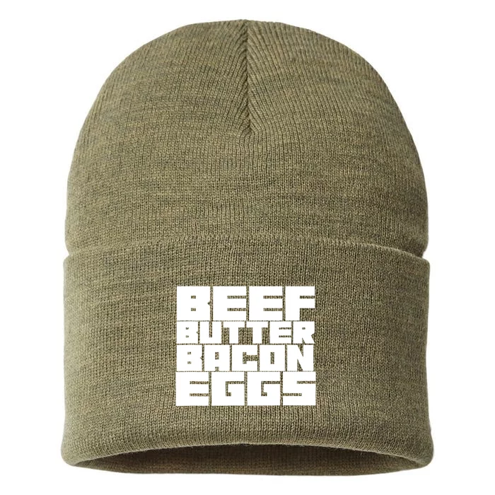 Beef Butter Bacon Eggs Sustainable Knit Beanie