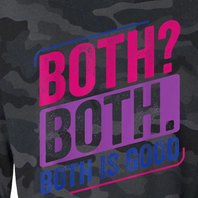 Both? Both? Bi Pride Bisexual Bisexuality Flag Cropped Pullover Crew