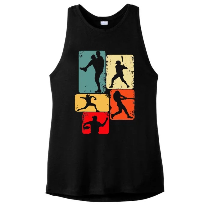 Baseball Batter Ladies Tri-Blend Wicking Tank