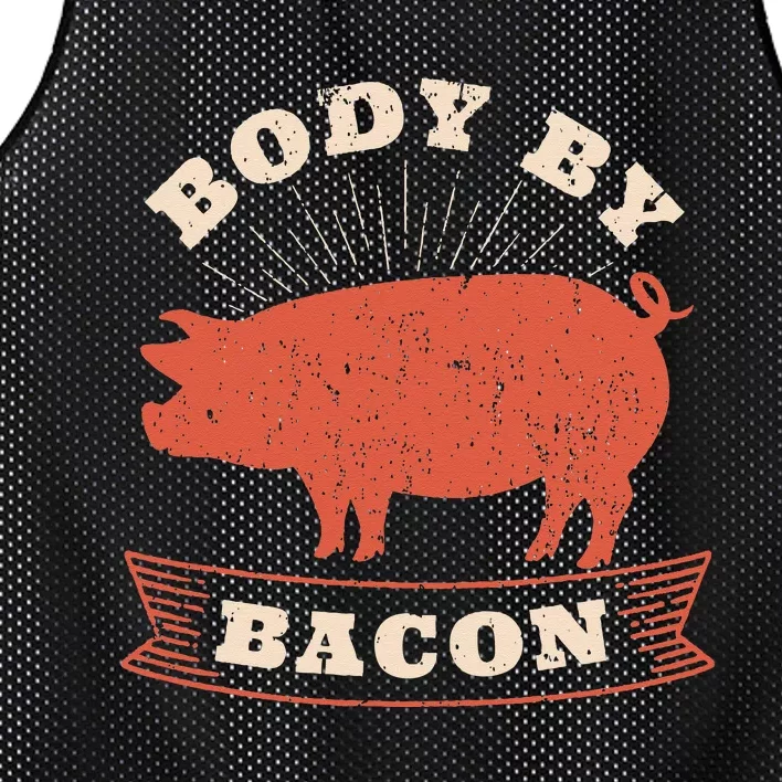 Body By Bacon For Low Carb High Fat Ketogenic Diet Mesh Reversible Basketball Jersey Tank