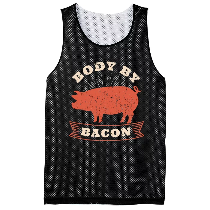 Body By Bacon For Low Carb High Fat Ketogenic Diet Mesh Reversible Basketball Jersey Tank