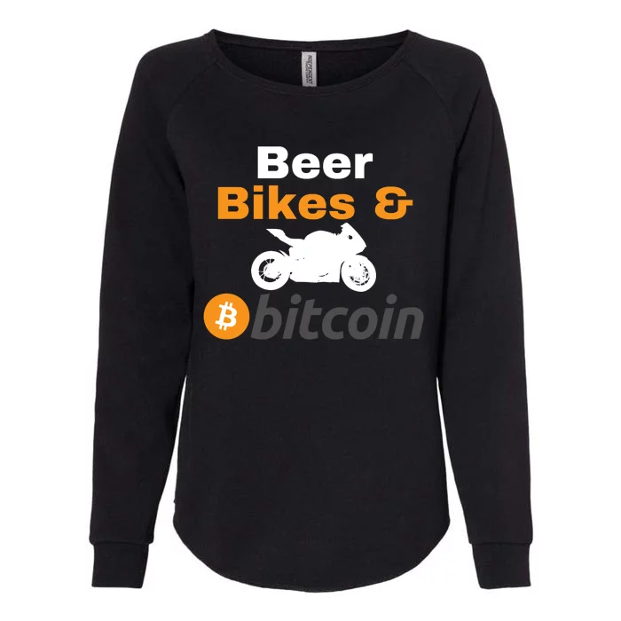 Beer Bikes Bitcoin, Vintage Bitcoin Logo, Bitcoin Crypto, Bitcoin Blockchain Womens California Wash Sweatshirt