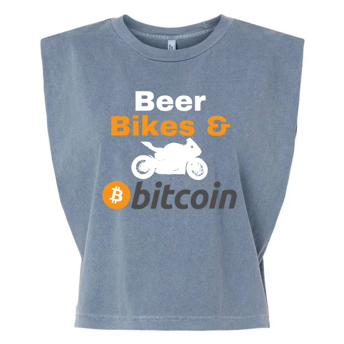 Beer Bikes Bitcoin, Vintage Bitcoin Logo, Bitcoin Crypto, Bitcoin Blockchain Garment-Dyed Women's Muscle Tee