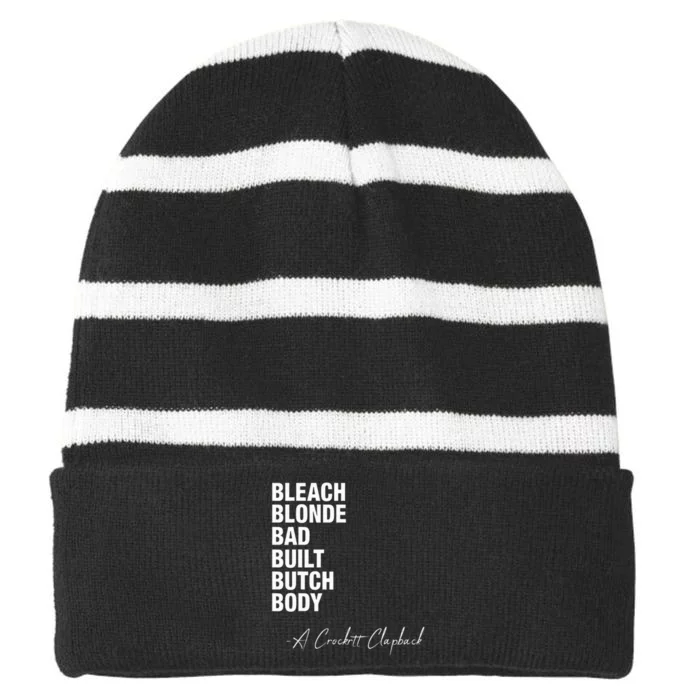 Bleach Blonde Bad Built Butch Body Striped Beanie with Solid Band