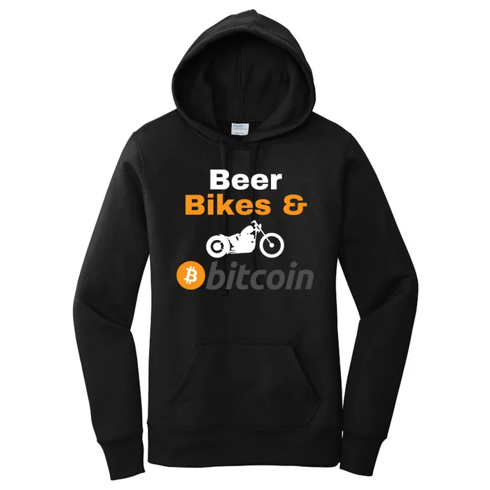 Beer Bikes Bitcoin, Vintage Bitcoin Logo, Bitcoin Blockchain, Bitcoin Crypto Women's Pullover Hoodie