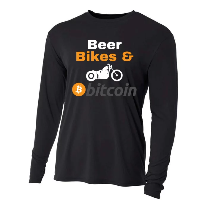 Beer Bikes Bitcoin, Vintage Bitcoin Logo, Bitcoin Blockchain, Bitcoin Crypto Cooling Performance Long Sleeve Crew