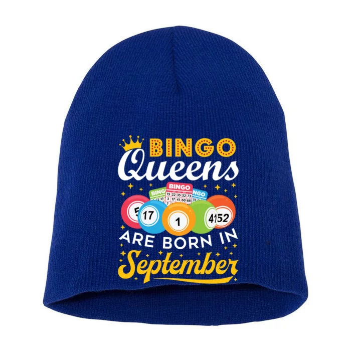 Bingo Birthday Bingo Queens Are Born In September Gift Short Acrylic Beanie