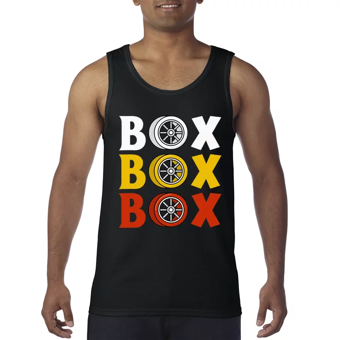 Box Box Box Formula Racing Radio Pit Box Box Box Tank Top