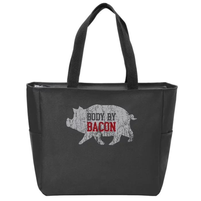 Body By Bacon Low Carb High Fat Ketogenic Diet Zip Tote Bag