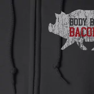 Body By Bacon Low Carb High Fat Ketogenic Diet Full Zip Hoodie