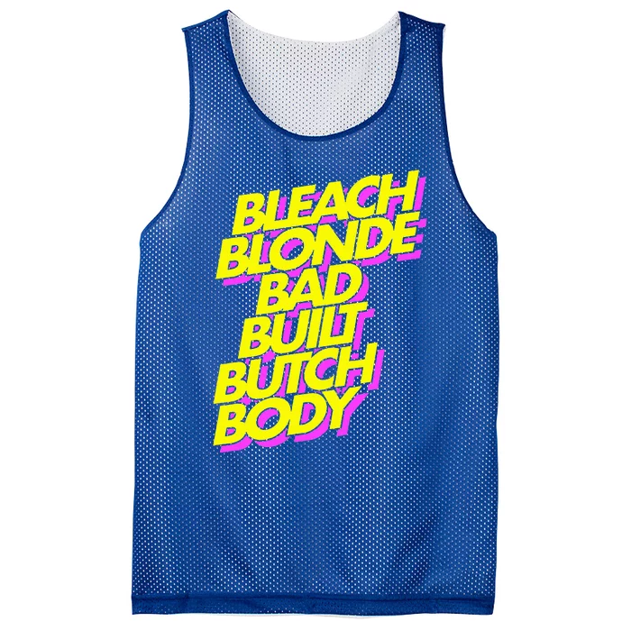 Bleach Blonde Bad Built Butch Body Antimaga Mesh Reversible Basketball Jersey Tank