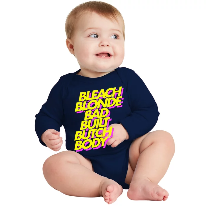 Bleach Blonde Bad Built Butch Body Antimaga Baby Long Sleeve Bodysuit