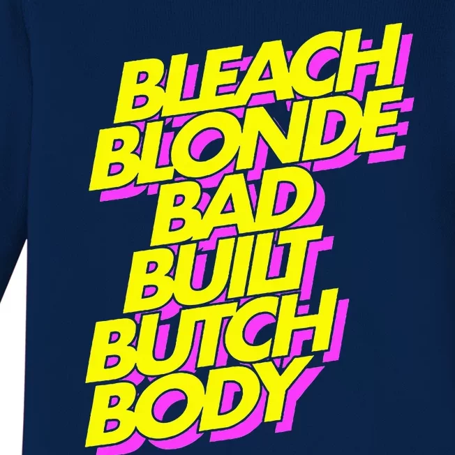 Bleach Blonde Bad Built Butch Body Antimaga Baby Long Sleeve Bodysuit