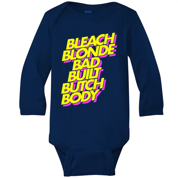 Bleach Blonde Bad Built Butch Body Antimaga Baby Long Sleeve Bodysuit