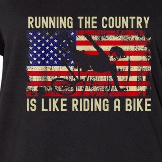 Biden Bike Bicycle Running The Country Is Like Riding A Bike Women's V-Neck Plus Size T-Shirt