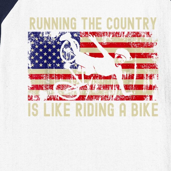 Biden Bike Bicycle Running The Country Is Like Riding A Bike Baseball Sleeve Shirt