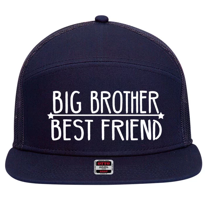 Big Brother Best Friend Cool Gift National Siblings Day Gift 7 Panel Mesh Trucker Snapback Hat