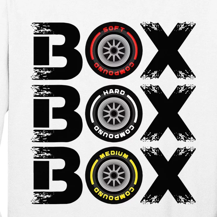 Box Box Box F1 Tyre Compound V2 Design Car Lover Long Sleeve Shirt