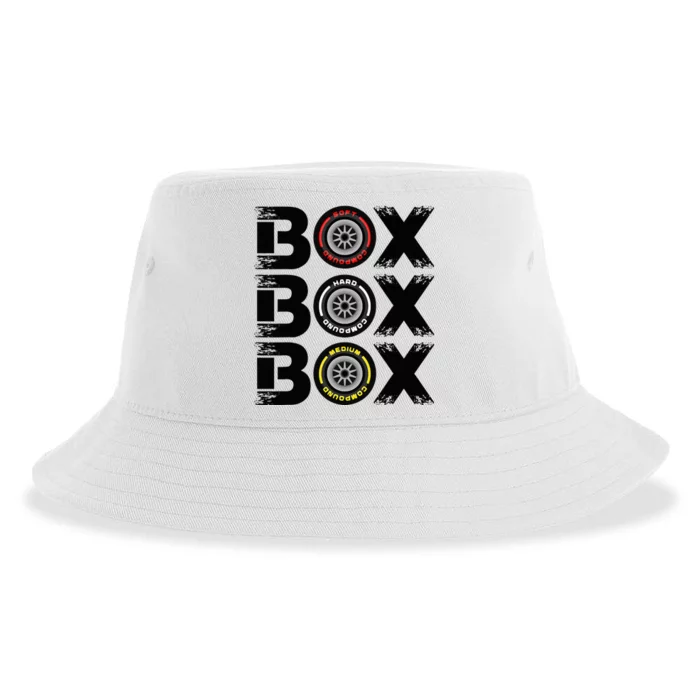 Box Box Box F1 Tyre Compound V2 Design Car Lover Sustainable Bucket Hat