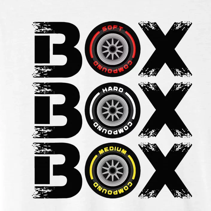 Box Box Box F1 Tyre Compound V2 Design Car Lover ChromaSoft Performance T-Shirt