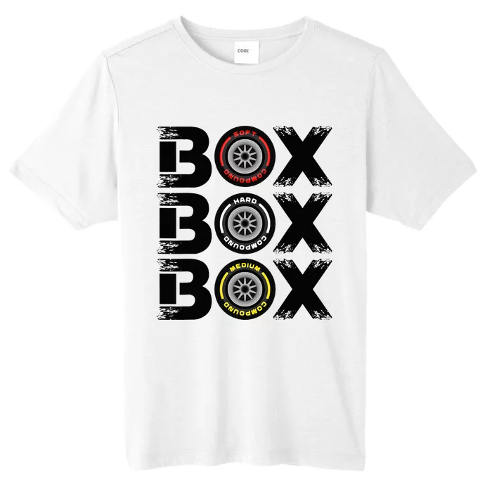 Box Box Box F1 Tyre Compound V2 Design Car Lover ChromaSoft Performance T-Shirt