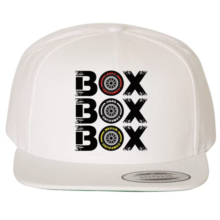 Box Box Box F1 Tyre Compound V2 Design Car Lover Wool Snapback Cap