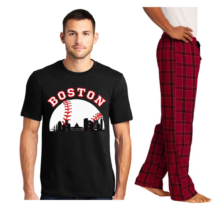 Boston Baseball Boston MA Cityscape BOS Skyline Pajama Set