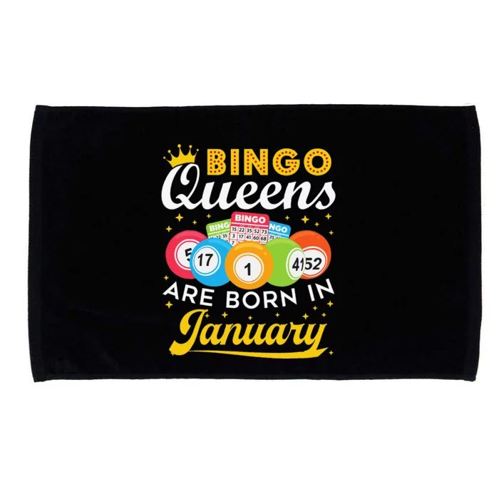 Bingo Birthday Bingo Queens Are Born in January Microfiber Hand Towel