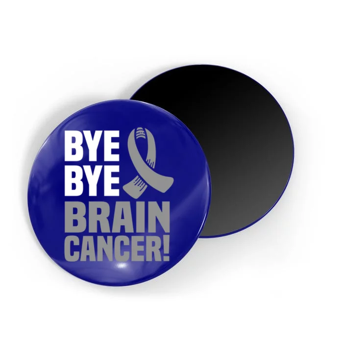 Bye Bye Brain Cancer Survivor Gray Awareness Ribbon Cute Gift Magnet