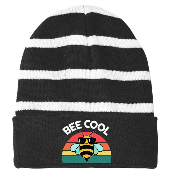 Boy Bumble Bee Cool Striped Beanie with Solid Band