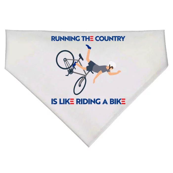 Biden Bike Bicycle Running The Country Is Like Riding A Bike USA-Made Doggie Bandana