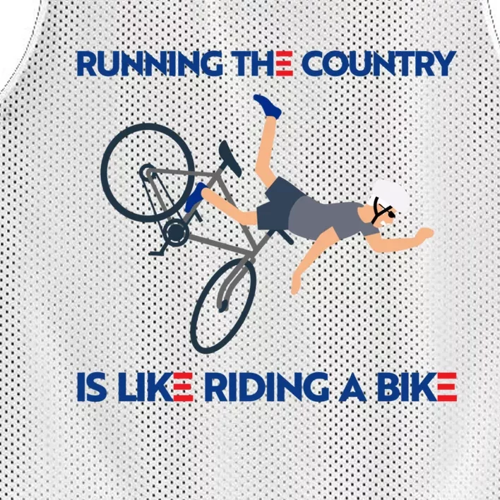 Biden Bike Bicycle Running The Country Is Like Riding A Bike Mesh Reversible Basketball Jersey Tank