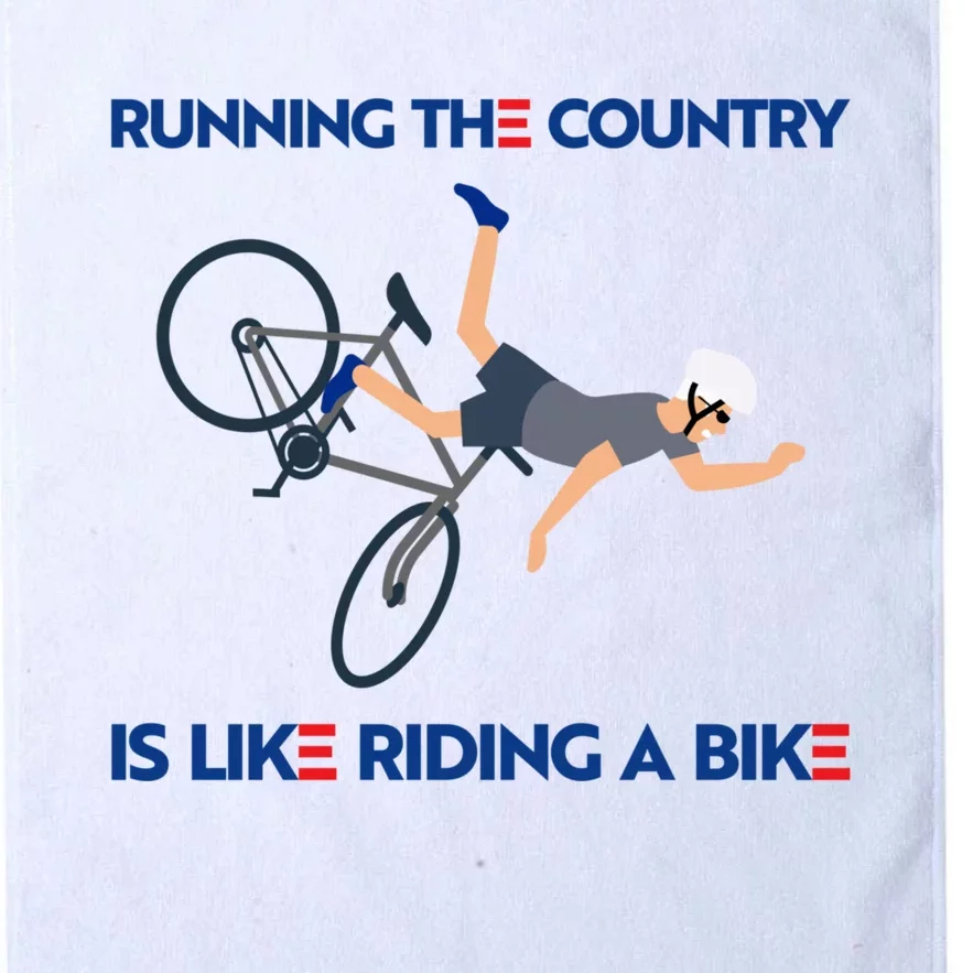 Biden Bike Bicycle Running The Country Is Like Riding A Bike Platinum Collection Golf Towel