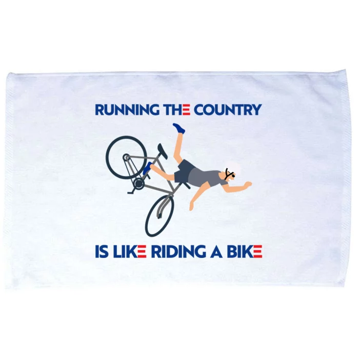 Biden Bike Bicycle Running The Country Is Like Riding A Bike Microfiber Hand Towel