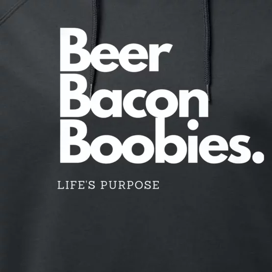 Beer Bacon Boobies Premium Performance Fleece Hoodie