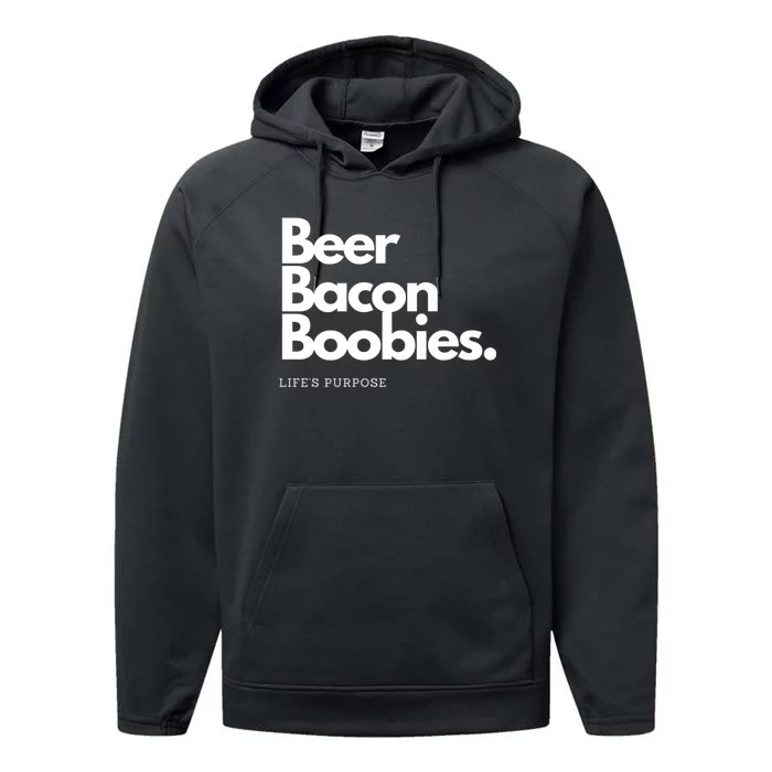 Beer Bacon Boobies Premium Performance Fleece Hoodie