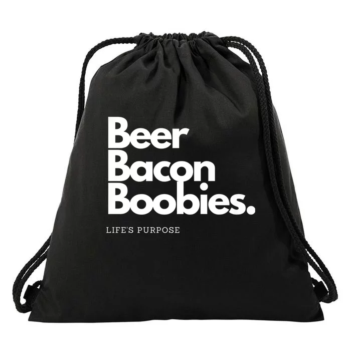 Beer Bacon Boobies Premium Drawstring Bag