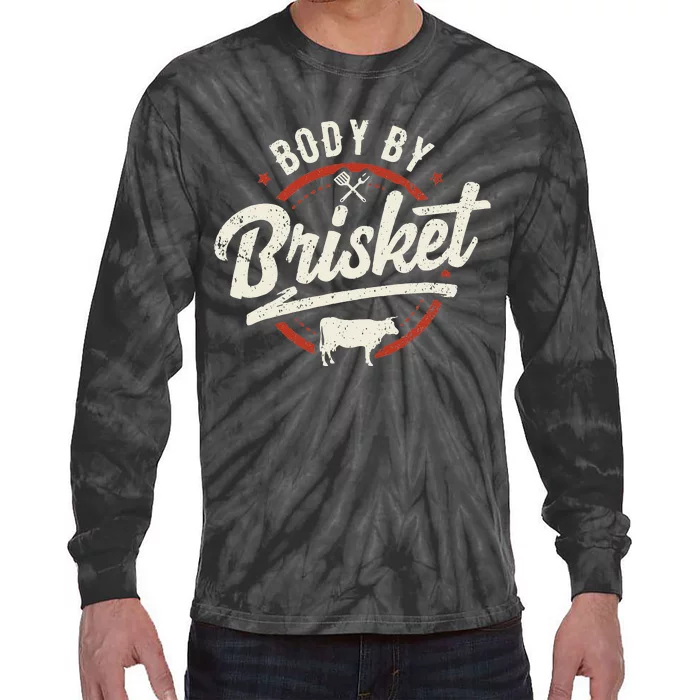 Body By Brisket Backyard Cookout BBQ Grill Tie-Dye Long Sleeve Shirt