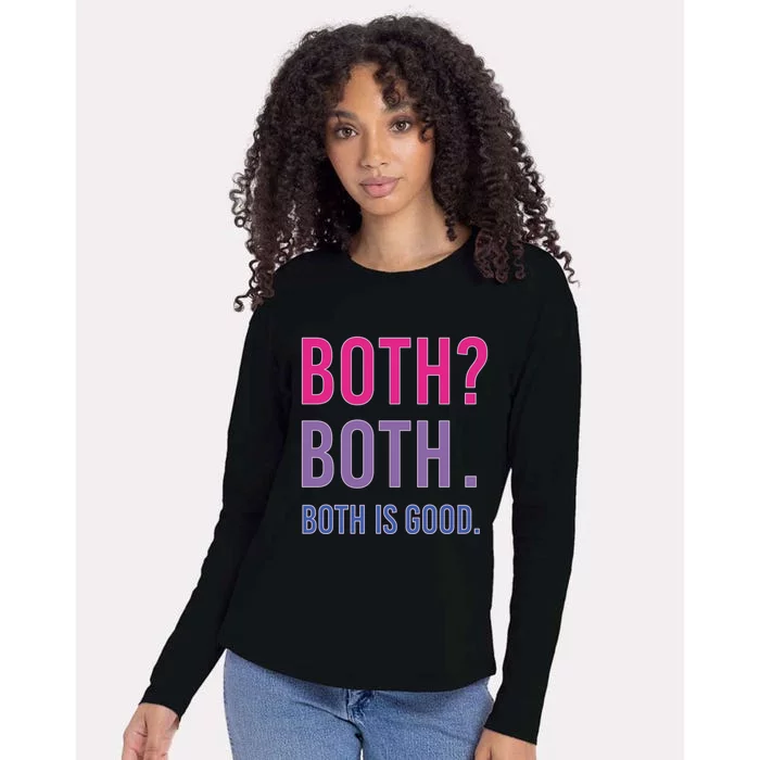 Both? Both Both Is Good Bisexual Pride Gift Womens Cotton Relaxed Long Sleeve T-Shirt