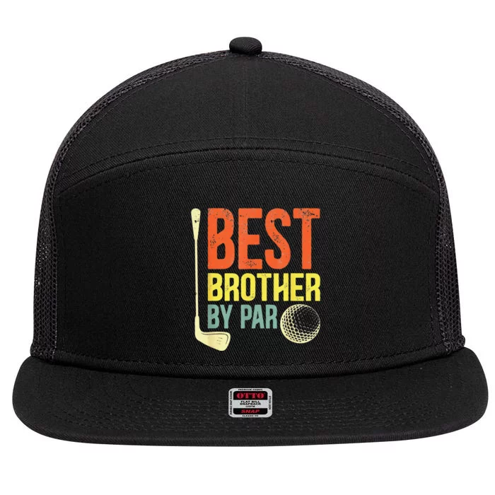 Best Brother By Par Father's Day Golf Gifts Grandpa 7 Panel Mesh Trucker Snapback Hat