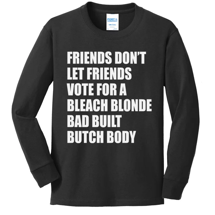 Bleach Blonde Bad Built Butch Body Kids Long Sleeve Shirt