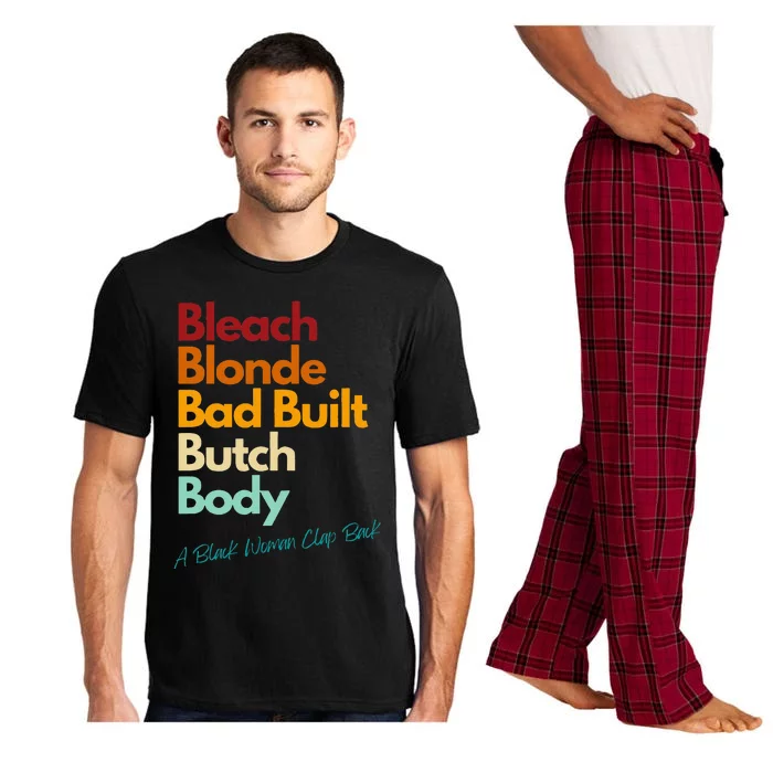 Bleach Blonde Bad Built Bitch Body Woman Clap Back Pajama Set