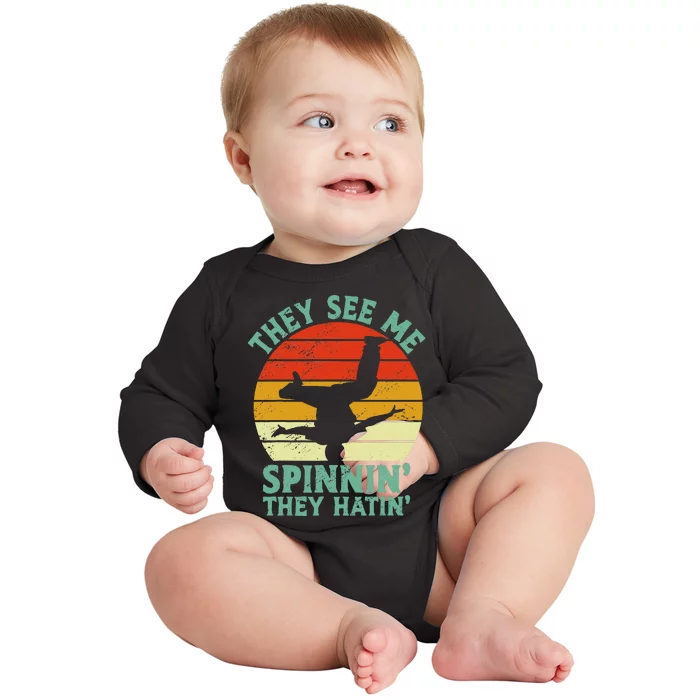 Breakdancing Bboying Bboy Funny Breakdancer Baby Long Sleeve Bodysuit