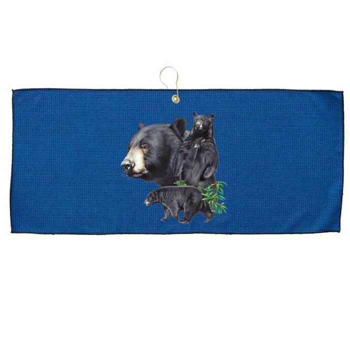 Black Bears Large Microfiber Waffle Golf Towel