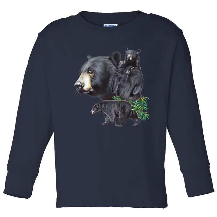 Black Bears Toddler Long Sleeve Shirt