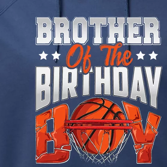 Brother Basketball Birthday Family Baller Bday Party Performance Fleece Hoodie