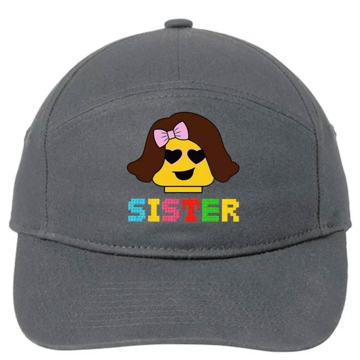 Building Bricks Blocks Sister Master Builder Family Matching 7-Panel Snapback Hat