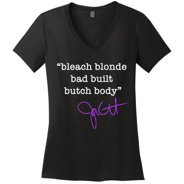 Bleach Blonde Bad Built Butch Body Jasmine Crockett Women's V-Neck T-Shirt