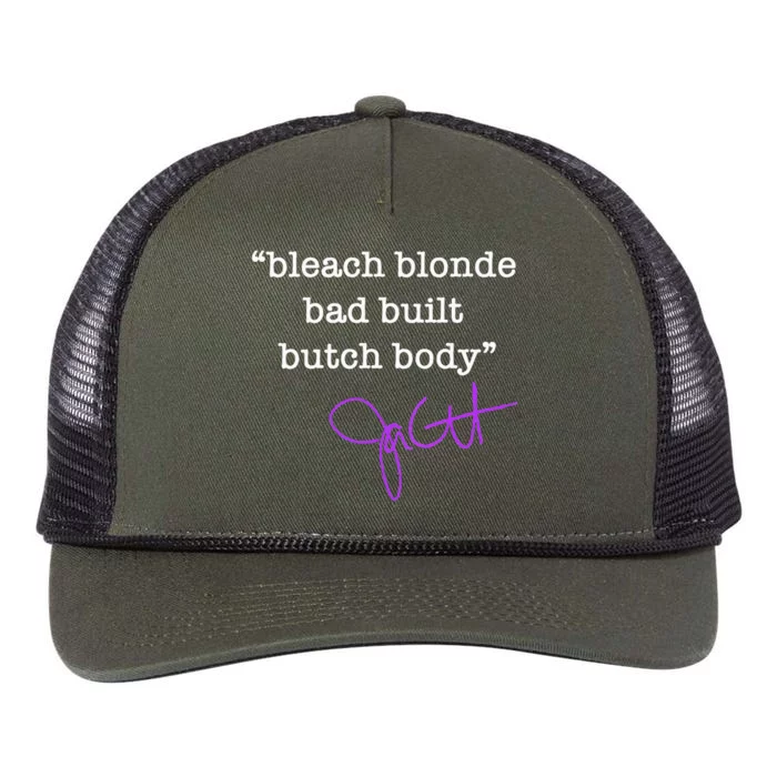 Bleach Blonde Bad Built Butch Body Jasmine Crockett Retro Rope Trucker Hat Cap