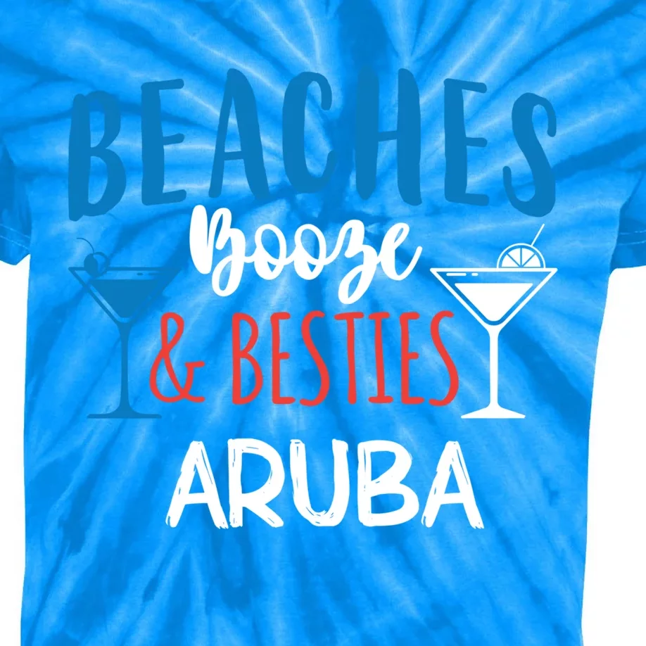 Beaches Booze Besties Bachelorette Aruba Trip Gift Kids Tie-Dye T-Shirt